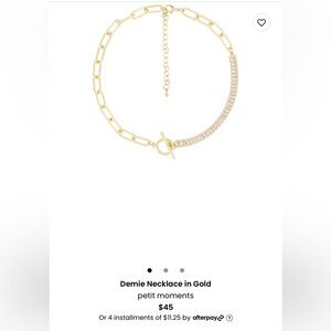 NWT petit moments Demie necklace in gold